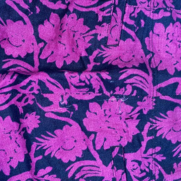 Tory Burch Brach Cotton Linen Blend Purple Navy Shorts Gold Hardware Size Summer - Picture 6 of 7